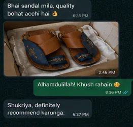 Customer WhatsApp review 6 for UrbanSteps handmade Arabic sandals