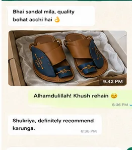 Customer WhatsApp review 9 for UrbanSteps handmade Arabic sandals